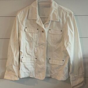 Liz Claiborne white denim jacket